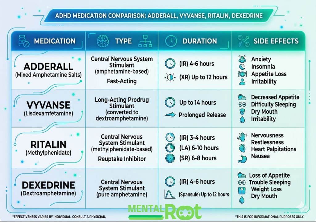 Alternative ADHD medications like Vyvanse and Ritalin