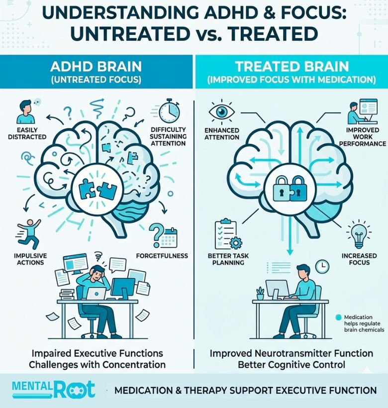 ADHD brain vs treated brain